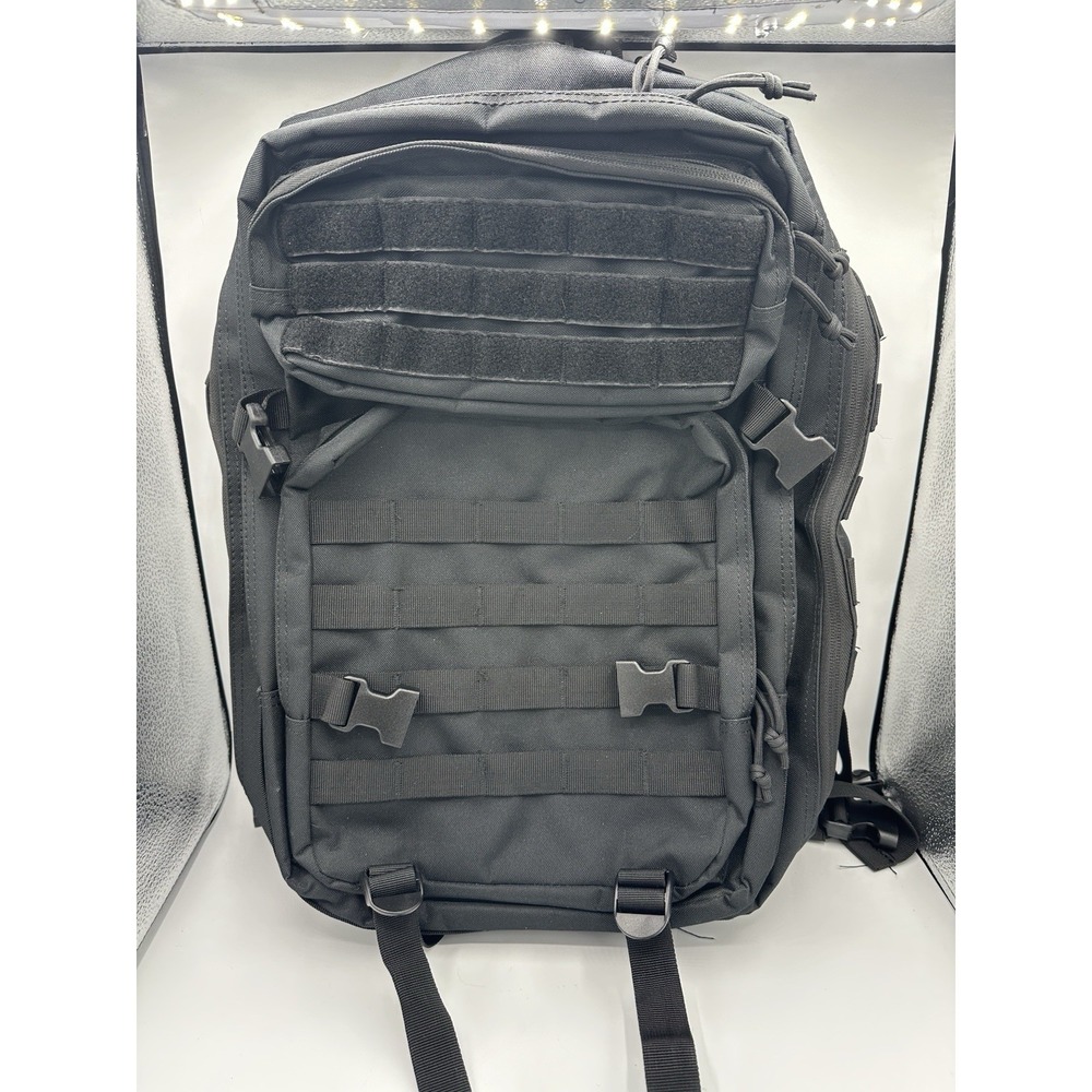 Black Tactical MOLLE Backpack Military Rucksack Bug Out Bag Hiking Camping